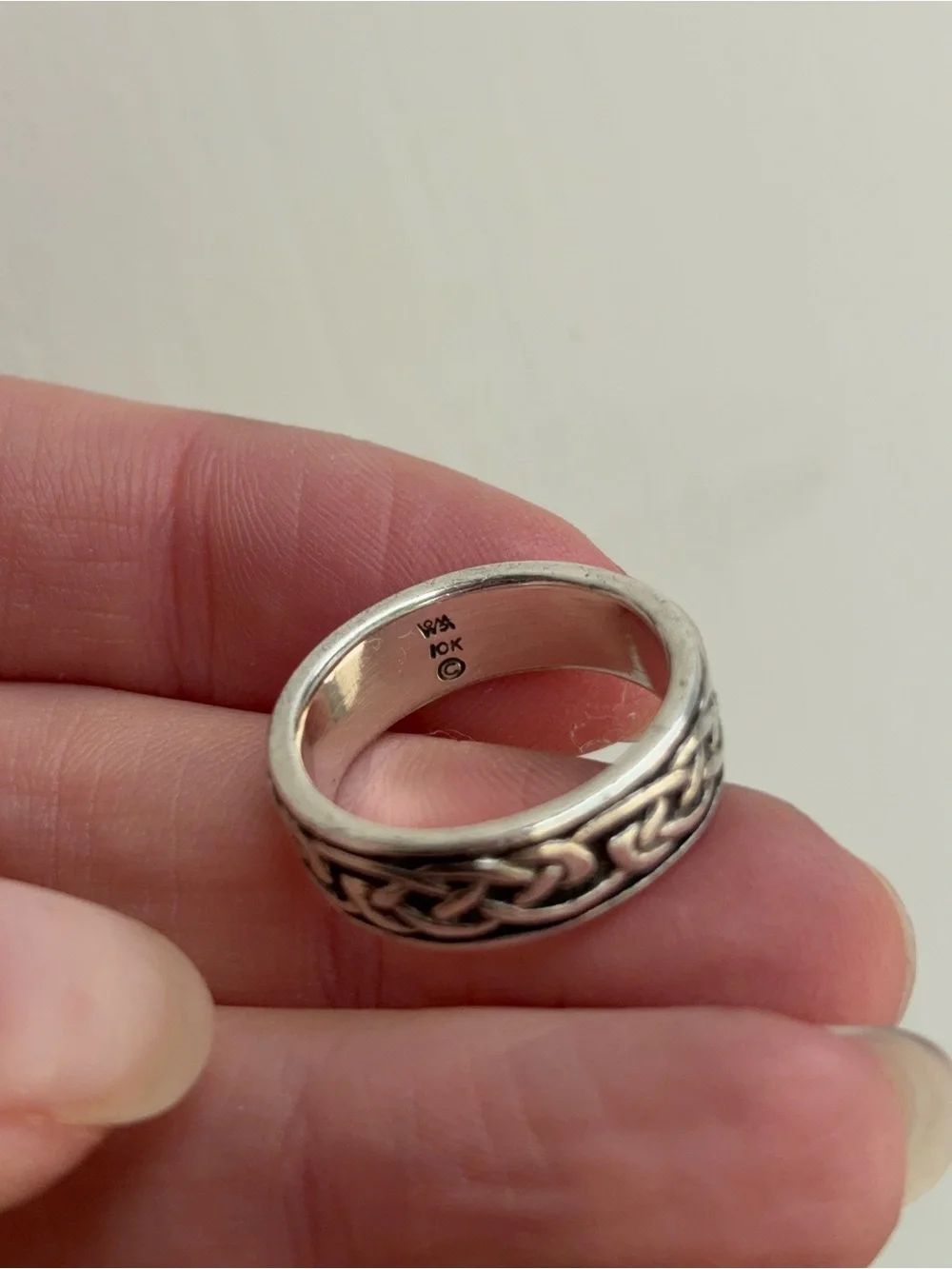 Sterling Silver Celtic Knot Wide Band Vintage Ring